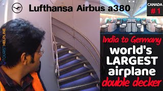 Flying Largest Passenger Plane  Lufthansa Delhi to Frankfurt India To Canada [upl. by Nesnar229]