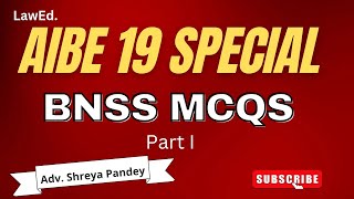 BNSS expected MCQ for AIBE 19  LawEd by Shreya Pandey [upl. by Schaab100]