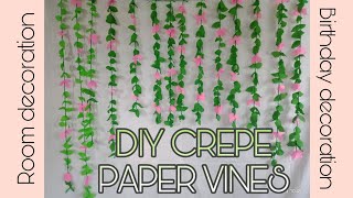 DIY PAPER VINES using crepe paper  Birthday decoration  michelle joy tan [upl. by Anil]