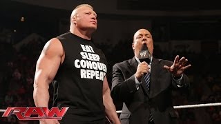 Paul Heyman discusses who should face Brock Lesnar at WrestleMania 30 Raw Feb 24 2014 [upl. by Gerk]