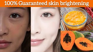 Skin whitening at home  Papaya face mask [upl. by Nnylodnewg]