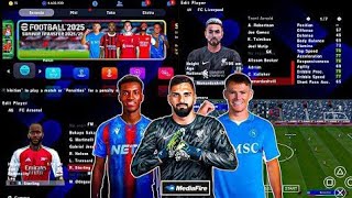 Efootball PES 2025 PPSSPP NEW TRANSFER PS5 CAMERA [upl. by Ileyan942]