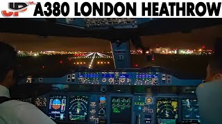 Piloting AIRBUS A380 out of London Heathrow  Cockpit Views [upl. by Ley]