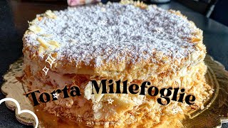 Ricetta Torta Millefoglie con Crema Chantilly e Scaglie di Cioccolato Fondente  La Cucina di Maria [upl. by Nairda771]