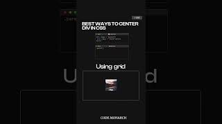 The Best Way to Center a Div in CSS css tipsandtricks codemonarch [upl. by Akenehs891]