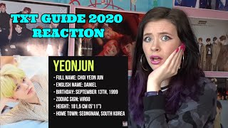 TXT GUIDE REACTION 2020TXT MEMBERS REACTIONTOMORROWXTOGETHER GUIDE REACTION [upl. by Karin]