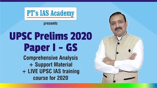 UPSC CSE  Prelims  Paper I GS  2020  full analysis  PTs IAS Academy  Sandeep Manudhane [upl. by Melitta]