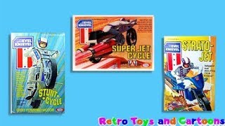 Evel Knievel Stunt Cycle Super Jet Cycle StratoJet Cycle Ideal Commercial Retro Toys and Cartoons [upl. by Ahsonek266]