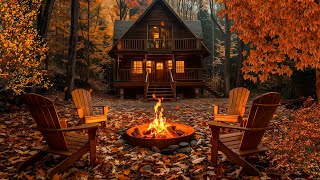 Enjoy The Autumn Forest Ambience With Campfire Rustling Leaves Sounds to Relaxing amp Stress Relief [upl. by Nicks]