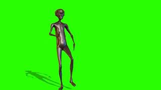 BASE MEME ALIEN PRATEADO DANÇANDO Chroma Key [upl. by Ilatfan561]