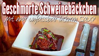 Geschmorte Schweinebäckchen mit super leckerer Sauce die Süchtig macht  kochen rezeptidee [upl. by Aidnahs]