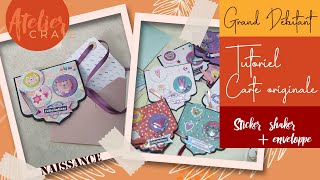 TUTORIEL l Présentation l CARTE Shaker l Naissance l Grand débutant l Scrapbooking [upl. by Atinnod591]