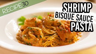 Creamy Shrimp Pasta in Bisque Sauce prawns [upl. by Rizan]