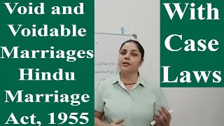 Section 11 and 12 Void and Voidable Marriages The Hindu Marriage Act 1955 voidmarriage [upl. by Trebeh625]