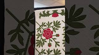 Cut Rose with Acanthus Border  AQSG Seminar Tarrytown antique quilt exhibit [upl. by Geminian561]