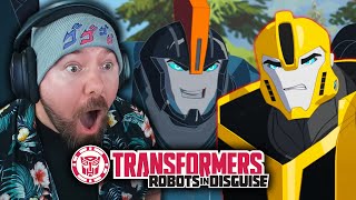 BEE VS OVERLOAD FIRST TIME WATCHING  Transformers Robots in Disguise Season 2 Episode 12 REACTION [upl. by Noired936]