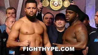 JOE JOYCE VS BERMANE STIVERNE FULL WEIGHIN JOYCES STARES HOLE THROUGH STIVERNE [upl. by Ilyssa]