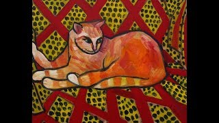 Orange Cat on Blanket Original Oil Painting by Paul Cumes [upl. by Hillman]