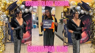 Cosmetology School Graduation Vlog grwm party clock out amp more [upl. by Amalle]