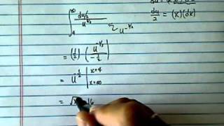 Evaluate Integral xsqrtx2163 from a4 to binfinity [upl. by Ahar]