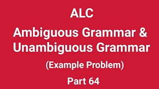 Ambiguous Grammar amp Unambiguous Grammar with example in tamil [upl. by Merta]