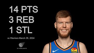 Davis Bertans vs Warriors 14 pts 3 reb 1 stl  March 29 2024 [upl. by Asusej]