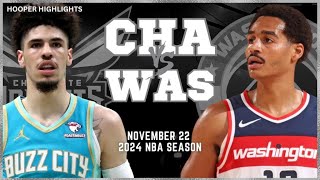 Charlotte Hornets vs Washington Wizards Full Game Highlights  Nov 22  2024 NBA Season [upl. by Nuriel918]