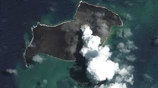 Tonga Volcanic Island Destroyed by Eruption Satellite Imagery Shows [upl. by Yelehsa]