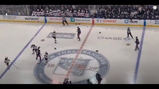 New Jersey Devils vs New York Rangers FULL FIGHT 5 on 5 BRAWL 2 Seconds into the Game 432024 [upl. by Yrrot830]