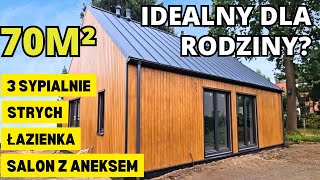 Idealny DOM 70m2 dla Rodziny na zgłoszenie 3 pokoje Salon z Aneksem Łazienka Wiatrołap Strych [upl. by Ellehcear990]