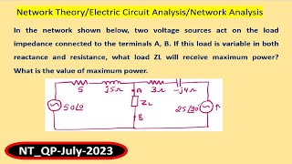 Numerical on Maximum power transfer theorem [upl. by Eluk]