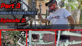 How to paint XR 200 frame  XR 200 REBUILD PROJECT  Part 3 Painting  Ep 2 [upl. by Pris]