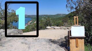 Plein Air Painting Austin Texas  Mount Bonnell Palette Knife  Episode 1 [upl. by Sedgewick]