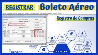 Registro Contable de boleto o pasaje aéreo en el Concar [upl. by Ardiedal]