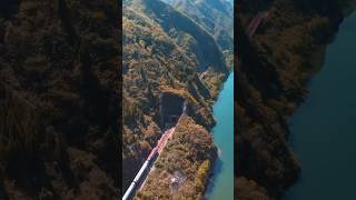 Chinas landscapes blend nature and innovation 449K with railways chinaview travel viralvideo [upl. by Aysa522]