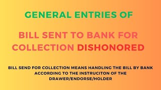 Bill Sent to Bank for Collection Dishonor  Entries of bill sent for collection dishonored [upl. by Damara]