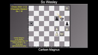 Carlsen Magnus vs So Wesley Chessable Masters Div 1W 1 3 [upl. by Otinauj]