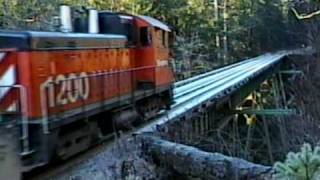 Simpson Timber Railroad Mainline Action in Dec 1995 [upl. by Frame]