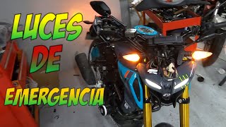 como poner luces de emergencia o luces de intermitenetes a yamaha mt15 [upl. by Laynad]