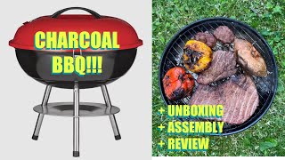 Master Chef Portable 14quot Charcoal Kettle BBQ Grill from Canadian Tire Unboxing Assembly  Review [upl. by Adyam]