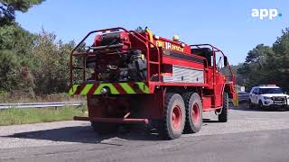 NJ wildfire burns hundreds of acres [upl. by Osei]