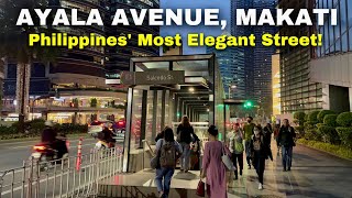 Philippines’ Most Elegant Street — AYALA AVENUE MAKATI  Christmas Walk Tour in Metro Manila 4K [upl. by Asserac]