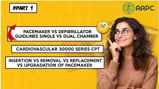 Part 1  Pacemaker Vs Defibrillator insertion Cardiovascular 30000 Series  Medical Coding  MD [upl. by Leirda]