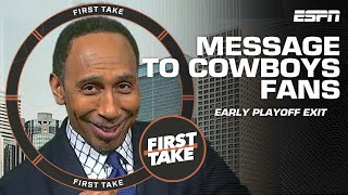 Stephen As message to Cowboys fans 🤣🤠  First Take [upl. by Noeruat]