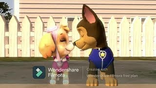 SFM Paw Patrol  Chase x Skye kissing with their noses Skase Moment [upl. by Notned]