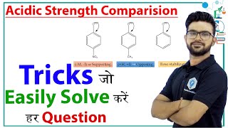 Top 5 Tricks for Acidic strength comparison  General Organic Chemistry  JEE  NEET [upl. by Aicertal]