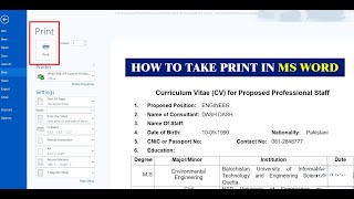 How to print in MS Word  MS Word Tutorial [upl. by Aehcim]