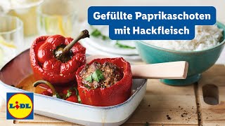 Gefüllte Paprika mit Hackfleisch klassisch  einfach  Lidl Kochen [upl. by Cost]