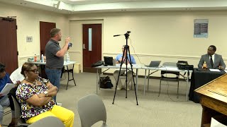 Reporter stops city councils private meeting about missing COVID money [upl. by Maryanna801]