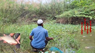 FISHINGquotTHE ART OF SINGLE HOOK FLOAT FISHING IN ROHUquotFISHER MAN CATCHING ROHUFISH AND TILAPIAFISHES [upl. by Conlin]